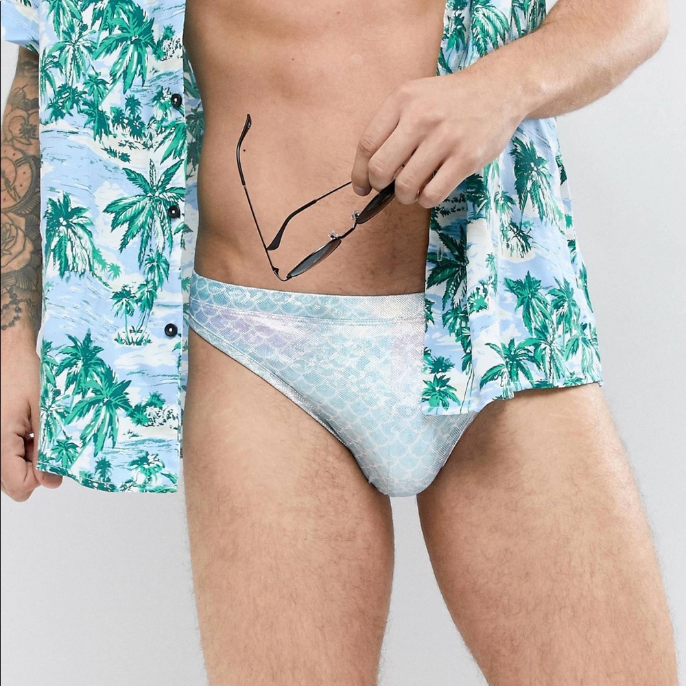 Foil mermaid swim brief